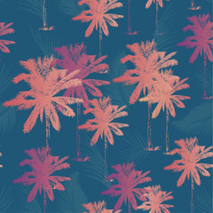 Palm tree pattern seamless in simple style vector illustration