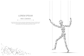 Fototapete - Abstract mash line and point puppet on white background with an inscription. business or political concept starry sky or space, consisting of stars and the universe. Vector business illustration