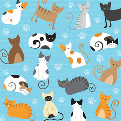 Wall Mural - Meaw Pattern Vector