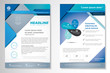 © imoooun - Template vector design for Brochure, Annual Report, Magazine, Poster, Corporate Presentation, Portfolio, Flyer, layout modern with  blue color size A4, Front and back, Easy to use and edit.