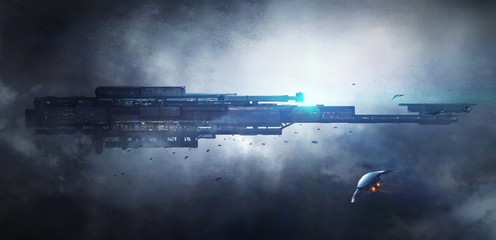 Wall Mural - science fiction scene.