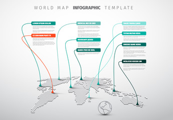 Canvas Print - World map infographic template