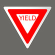 Vector illustration of a yield road sign in the United States.