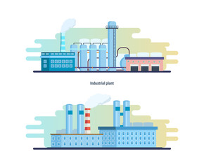 Buildings of an industrial and chemical plants, stations, resource work.