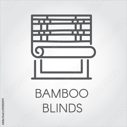 Window Bamboo Blinds Icon In Line Style Interior Design