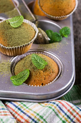 Wall Mural - Muffins with green sugar powder