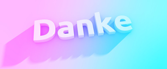 Grafik mit Danke Schrift in 3D für Website