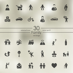 Wall Mural - Set of family icons