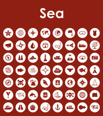 Canvas Print - Set of sea simple icons