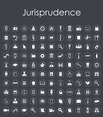 Wall Mural - set of jurisprudence simple icons