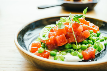 Poster - Raw and fresh tuna meat tartare