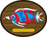 Fototapeta  - Cartoon Tropical Fish on Mount