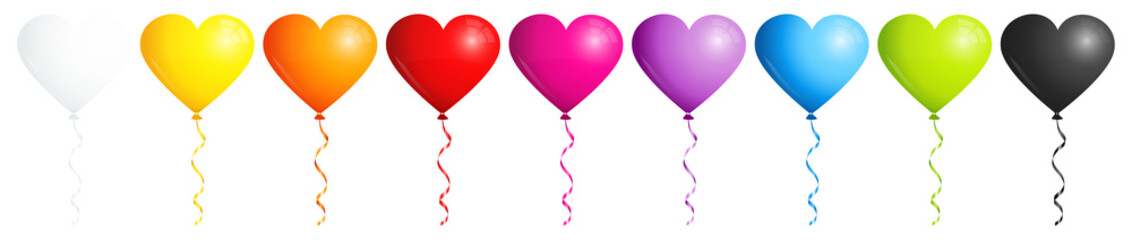 Poster - Border 9 Balloons Hearts Color