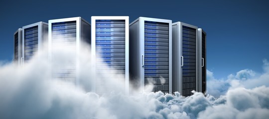 Wall Mural - composite image of server towers