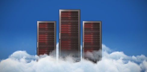 Wall Mural - composite image of server tower