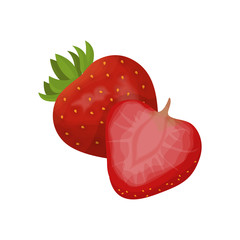 Wall Mural - Isolated strawberry berry.