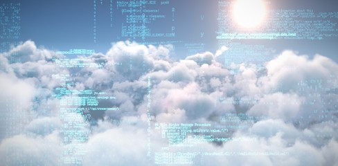 Wall Mural - composite image of image of data