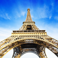 Sticker - Eiffel tower over blue sky