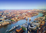 Fototapeta Londyn - London city, aerial view, United Kingdom