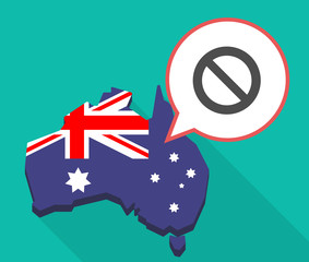 Poster - Long shadow Australia map with  a forbidden sign