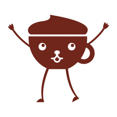 Poster - coffee cup kawaii character vector illustration design