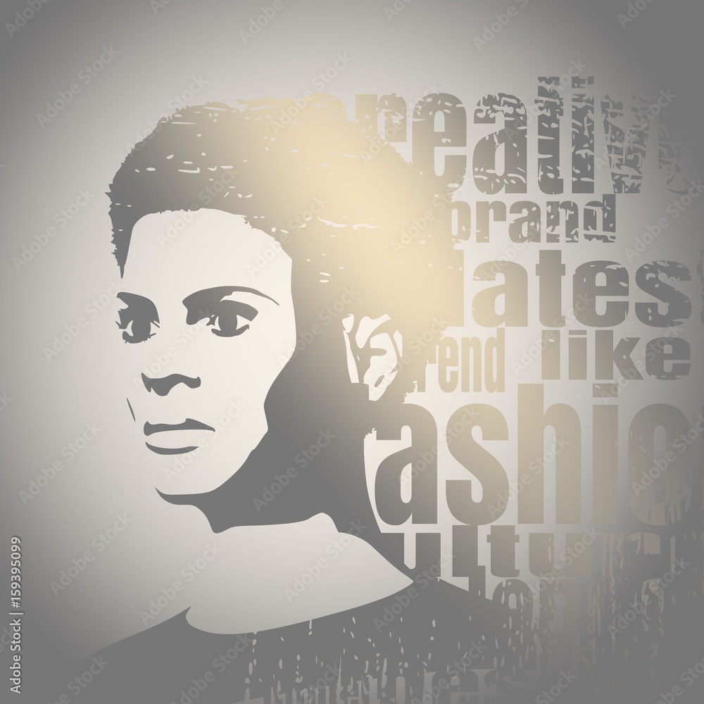 Face half turn view. Elegant silhouette of a female head. Vector ...