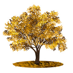 Wall Mural - detached tree with yellow leaves