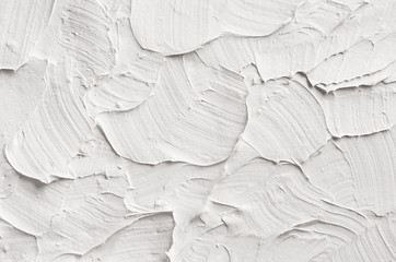Wall Mural - White decorative abstract plaster texture with textured smears.