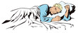 Calm man sleeping.  Stock illustration.