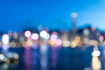 Blur view of Hong Kong at night