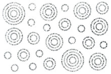 Silver Painted Abstract Circles Pattern.