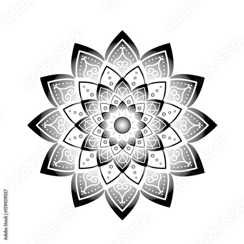 Cuadros en Lienzo Mandala, square background design, lace ornament in oriental style