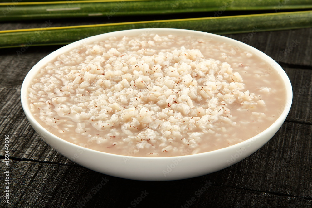 Traditional South Indian rice porridge Known as kanji . Stock Photo
