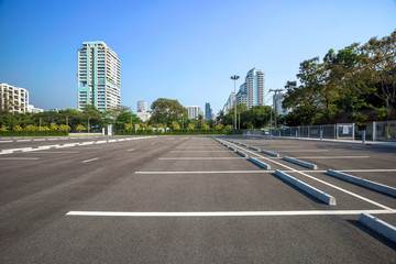 Wall Mural - Empty parking lot at city center