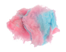 Pink And Blue Cotton Candy Clumps Isolated On A White Background.