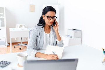 Sticker - businesswoman calling on smartphone at office