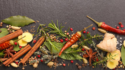 Wall Mural - assorted herbs and spices