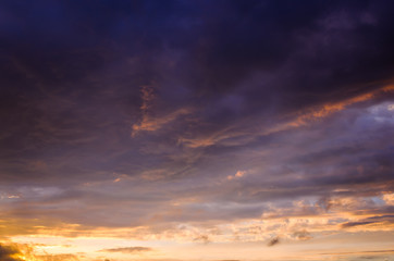 Wall Mural - Storm clouds in the sunset light