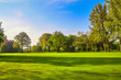 canvas print picture - City park. Panorama of a beautiful  park