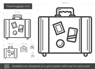 Sticker - Travel luggage line icon.