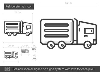 Canvas Print - Refrigerator van line icon.