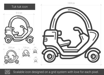 Canvas Print - Tuk tuk line icon.