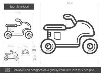 Canvas Print - Sport bike line icon.