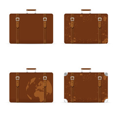 Wall Mural - travel bag set old with globe illustration