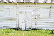 Old White Wood Barn Door