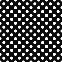 Seamless Retro Background With White Dots On A Black Background.