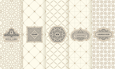 vector set of design elements labels, icon, logo, frame, luxury packaging for the product