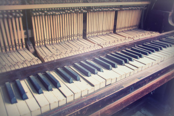 Wall Mural - Keys from an old broken damaged piano