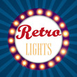 Retro light sign vintage banner. Vector illustration.