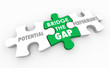 Bridge the Gap Between Potential and Performance Puzzle 3d Illustration